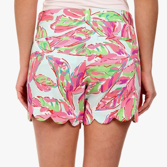 Lilly Pulitzer In The Vias Printed Textured Buttercup Scalloped Shorts Size 6 - Picture 4 of 7